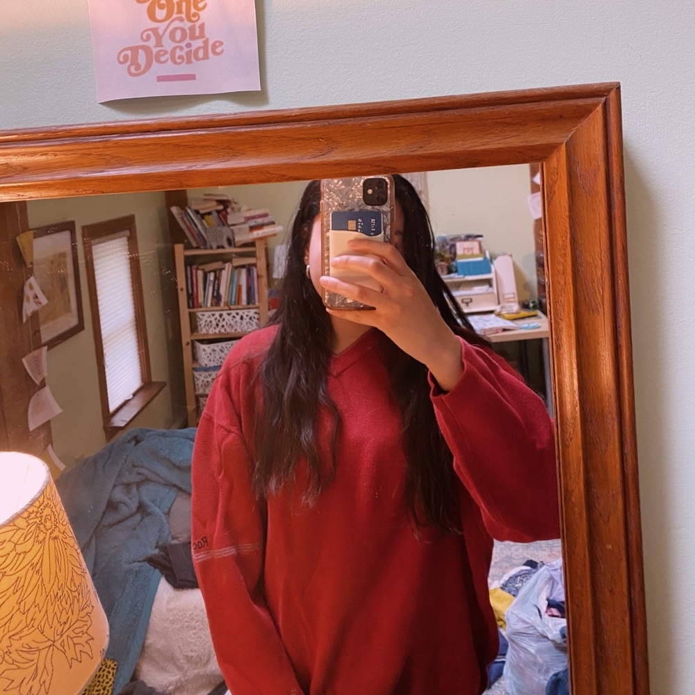 Oversized red sweater